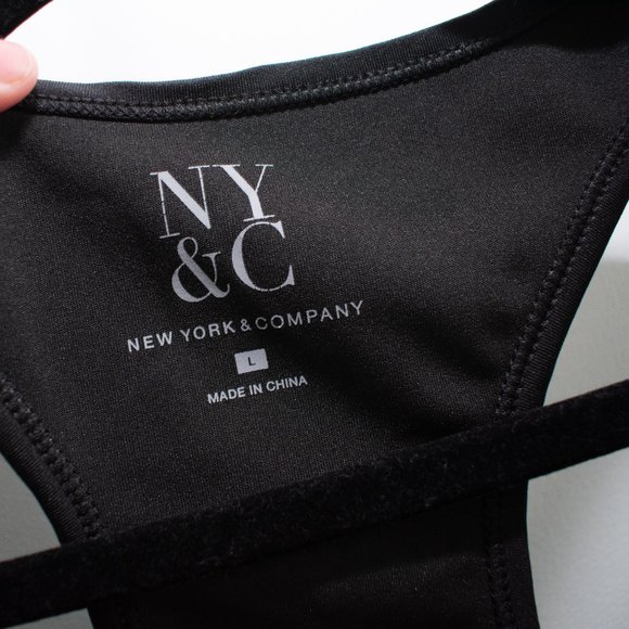 New York and Company Racerback Tank Top Blue and Yellow Color block size Large - Picture 3 of 4